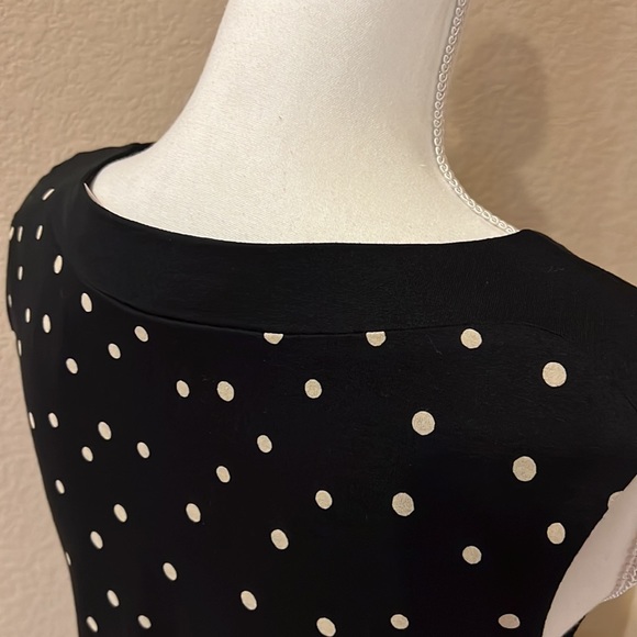 NEW LOFT Sleeveless Polka Dot Jersey Knit Dress XS Petite - Picture 8 of 12